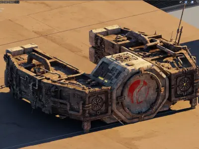 Futuristic space port 3D model