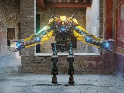Futuristic Robot Photorealistic Character blender 3D model 3D model