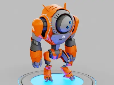 Planet expedition robot rigged - animated 3D model
