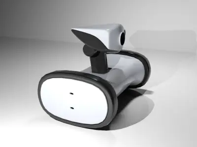SciFi robot drone on tracked wheels 3D model