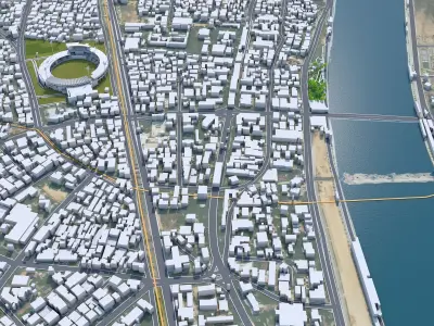 Ahmedabad Downtown Gujarat India Low-poly 3D model