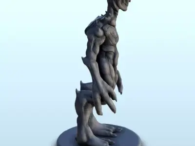 Alien with big hands and feets 2 - Future Sci-Fi SF Post apocaly 3D print model