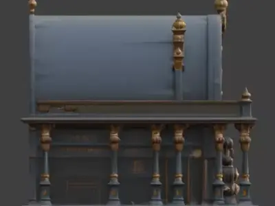 Steampunk Grand Victorian Train Station 3D Model Low-poly 3D model