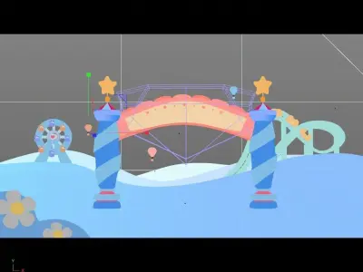 cartoon amusement park 3D model