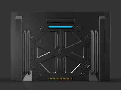 Sci Fi Door Low-poly 3D model
