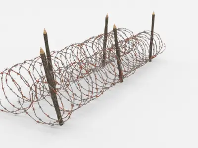 Barb Wire Obstacle 3D model