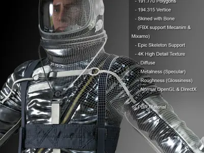 CS04 Space Suit LITE VERSION Low-poly 3D model