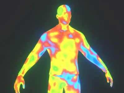 Human Thermal Image Heatmap Male and Female 3D Model Low-poly 3D model