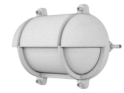Oval Brass Bulkhead Wall Lamp 3D model