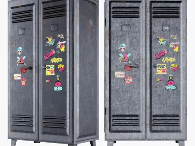 Metal locker 3D model