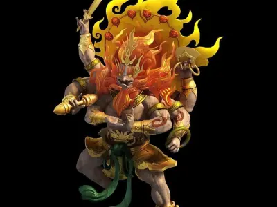 Demon Palace - Statue - Six hand Buddha 3D model