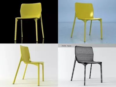C four different chairs 3D model