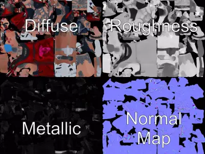 Cyberpunk Tattooed Character model pack Low-poly 3D model