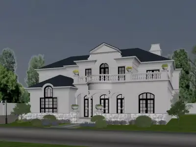 French-style villa 3D model