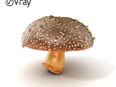 Suillus Granulatus Mushroom Detailed Model Pack Low-poly 3D model