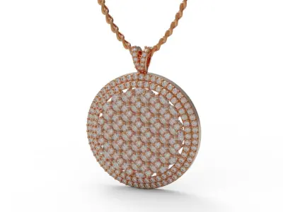 Pendant oval in rose gold 3D print model