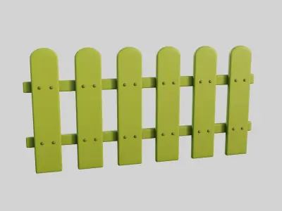Cartoon Fence 6 3D model