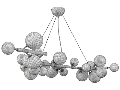 MIMOSA 27 LIGHT BLACK NICKEL CHANDELIER Low-poly 3D model