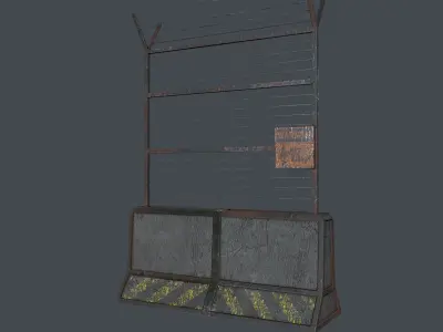 Concrete RoadBlock Barrier Barricade 3D Model Pack