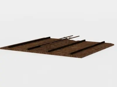 Rail segment Low-poly 3D model