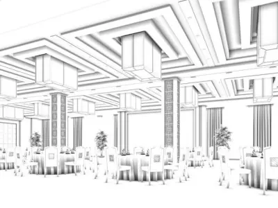 Business Restaurant - Coffee - Banquet  190 3D model