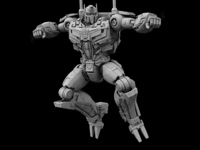optimus prime high detail rigged sci fi robot 3D model 001 3D model