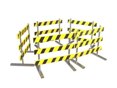 Road Barriers v3 002 Low-poly 3D model