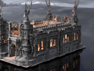 Medieval castle Christmas  3D model