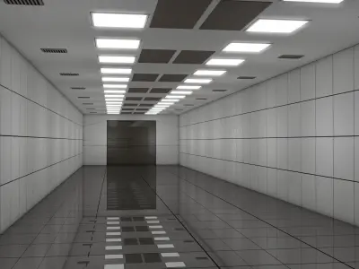 Sci Fi Corridor  Low-poly 3D model buy