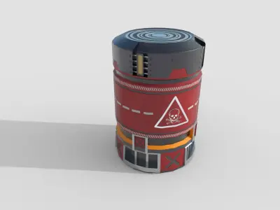 Sci-fi Barrel Low-poly 3D model