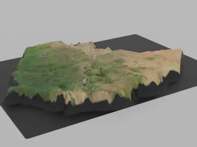 Ethiopia Map Country Low-poly 3D model