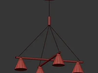 PROBE pendant light with four glass shades 3D model
