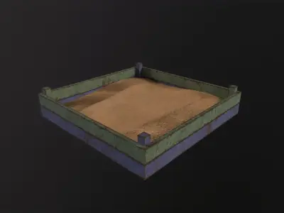 Soviet Oldschool Sandbox 3D Model Low-poly 3D model
