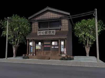 Japanese old post office 3D model