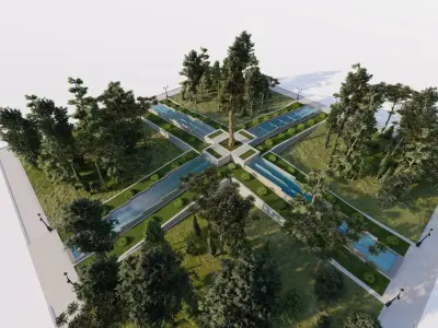public park-Private Park Landscape 3D model