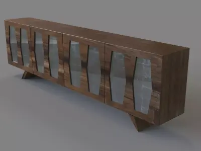 Summit Buffet Natural Peroba 3D model