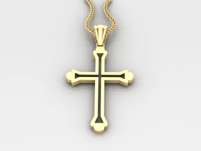 High Cross Pendant Light Gold 18K 4CP041 3D print model