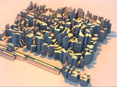 futuristic architecture set - 29 3D model