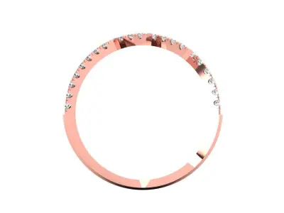 Solitaire Wedding Engagement Women Rings By Pass Band 3D print model