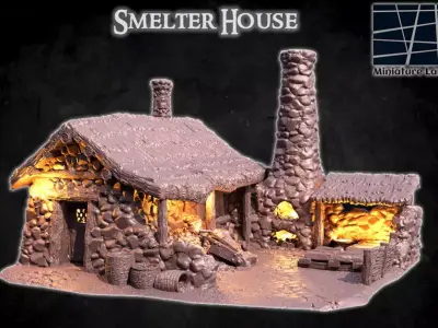 Smelter House Tabletop Terrain 28 MM 3D print model