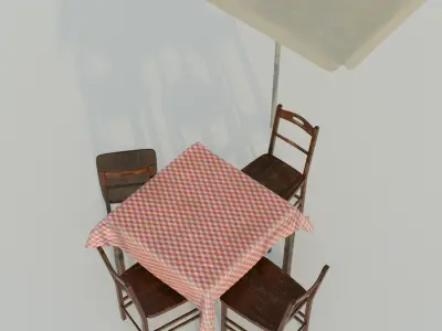 Street cafe set 3D model