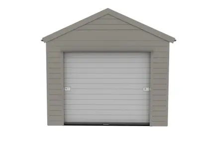 Storage Shed with garage door and side enrtance Low-poly 3D model