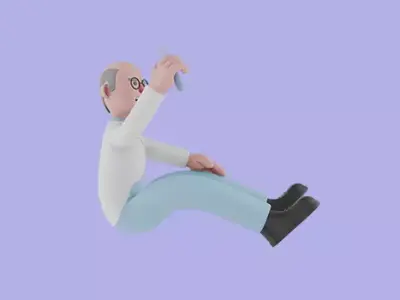Stylized 3D Male Scientist Character - Cartoon Shocked Analysis 3D model