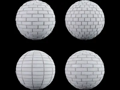 Clean White Brick Tiles Texture PBR 200 x 200 cm Texture
