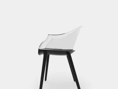 Round armchair and dining chair 3D model