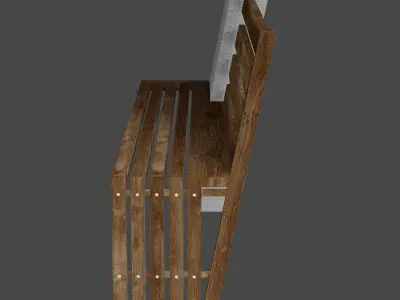 Bench with a concrete counter 3D model