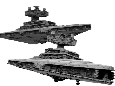 Imperial Star Destroyer I and II Star Wars - High Details Level 3D model