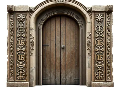 Medieval Stone Archway Door Model Pack Low-poly 3D model