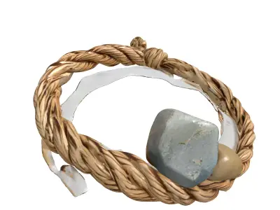 Braided Rope with Natural Pebbles Low-poly 3D model