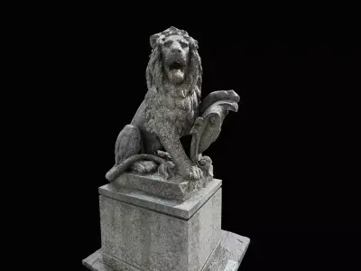 Lion sculpture 3D model